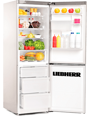 открытый холодильник либхер
